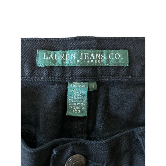 Lauren Ralph Lauren Sz 4 High Waisted Straight Leg Embroidered Lace Beaded Jeans - Picture 6 of 7